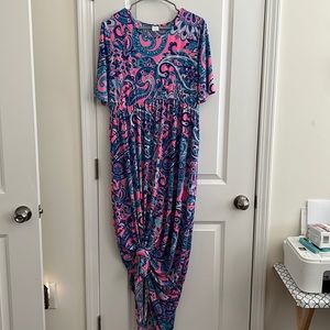 Blue and Pink Paisley Dress